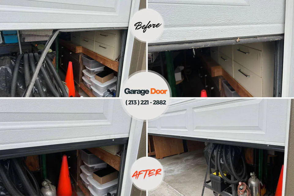 Before and after: garage door repair Cottage City, MD